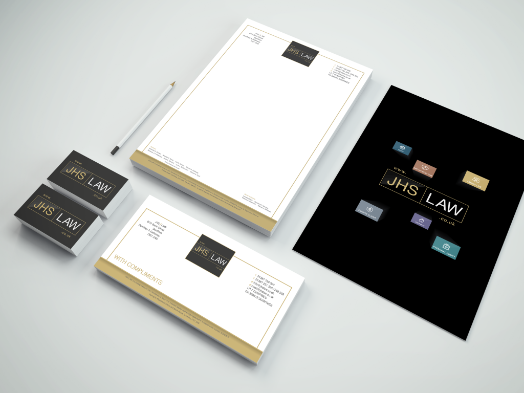 jhs law branding logo stationery design bdsdigital