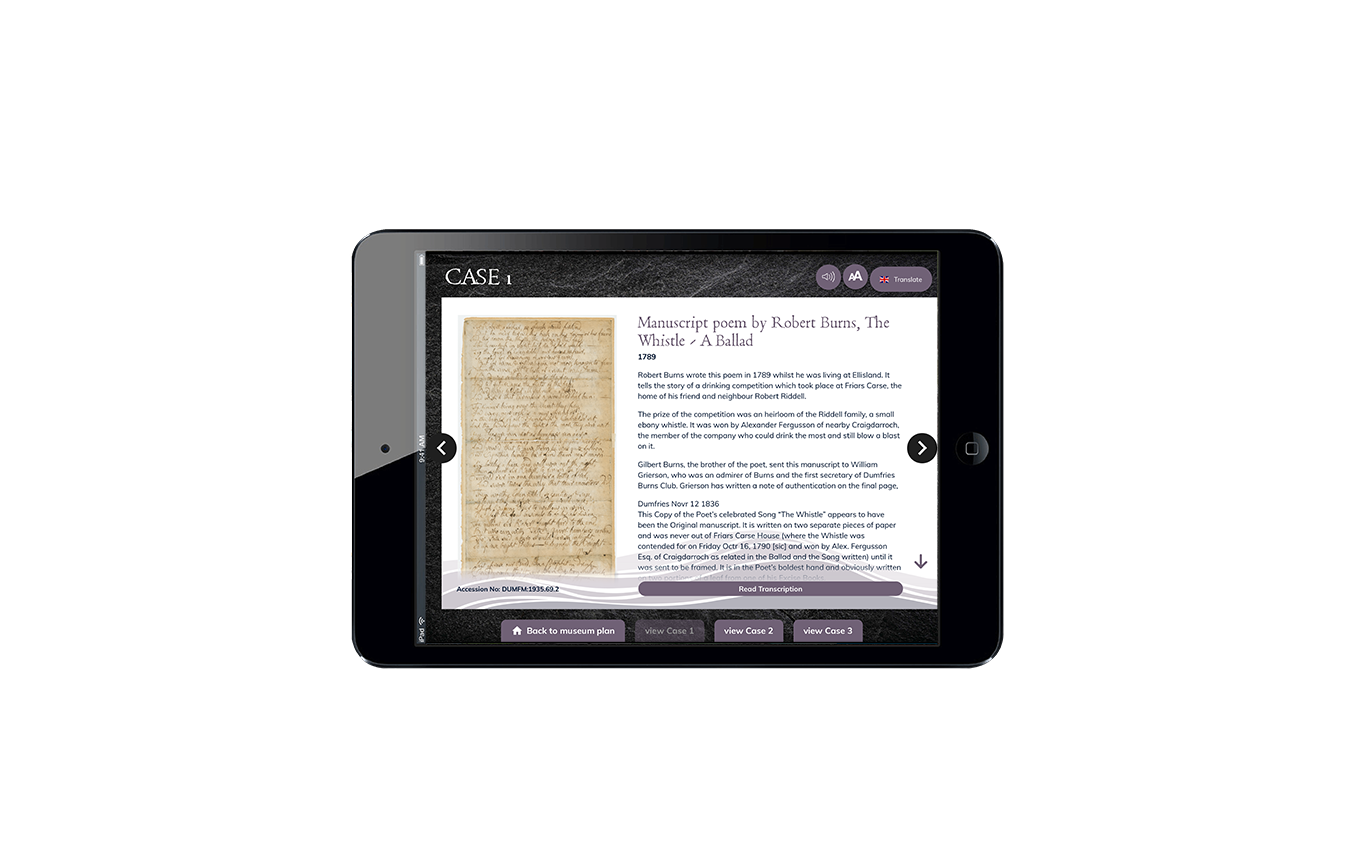 robert burns centre ipad app design by bdsdigital