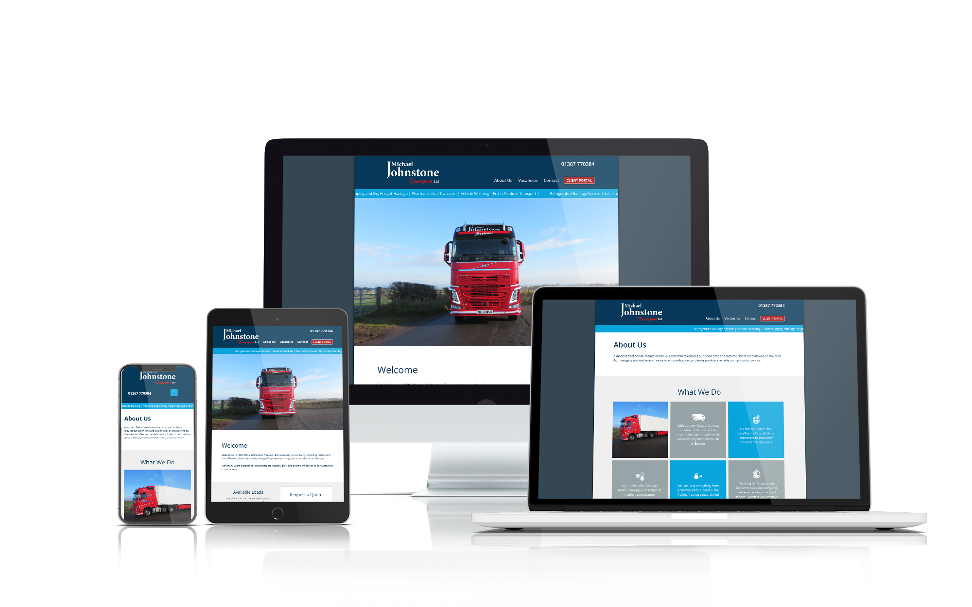 Michael Johnstone website on multiple screens