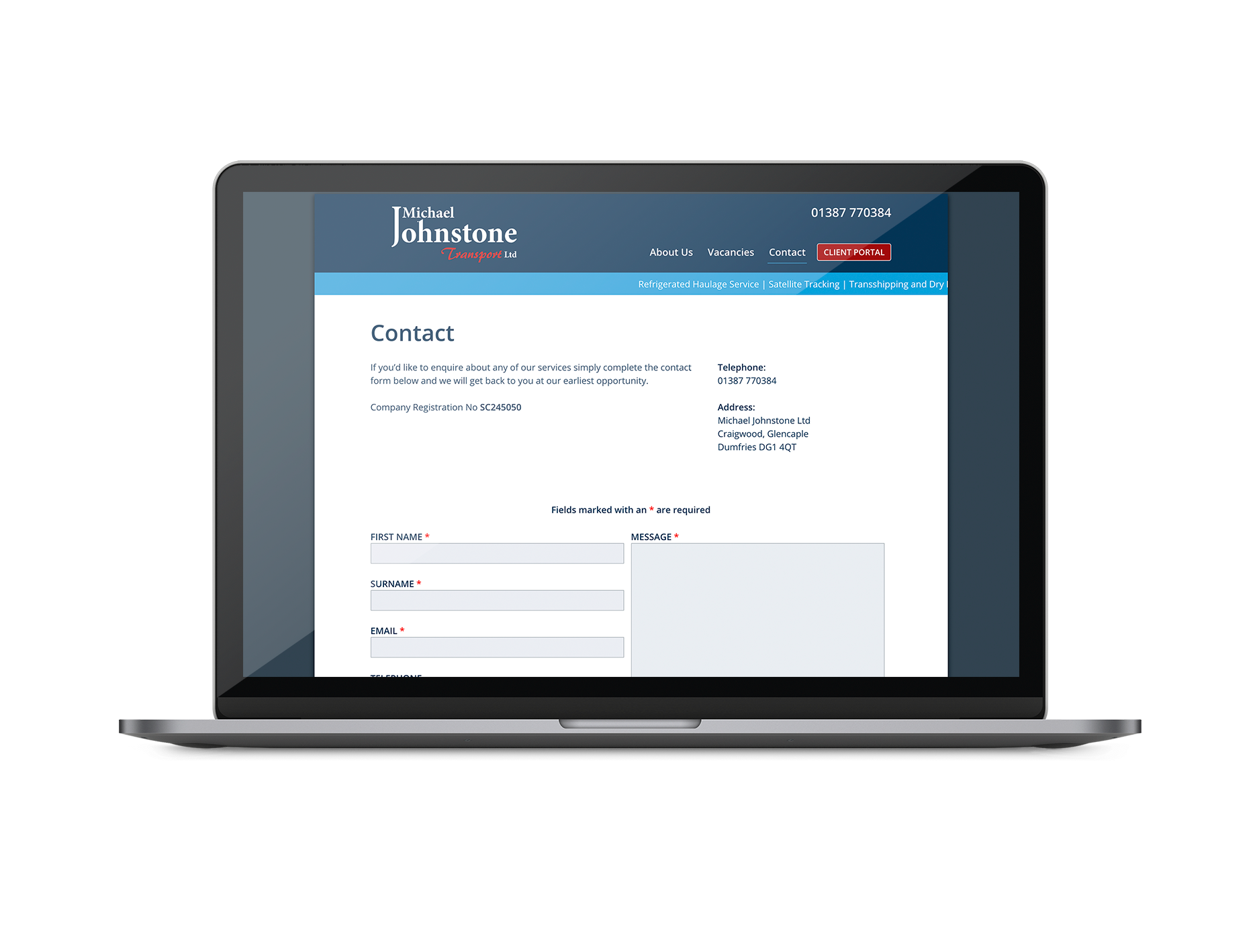 Michael Johnstone website page 2