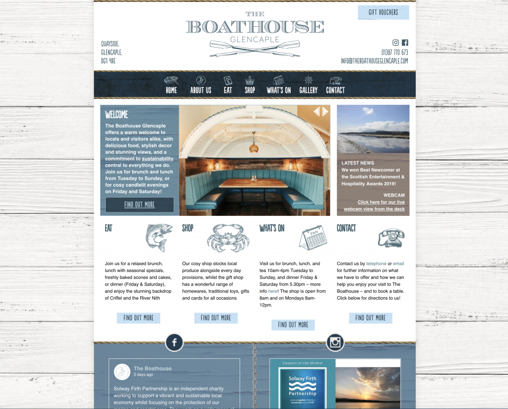the boathouse glencaple website design development by bdsdigital